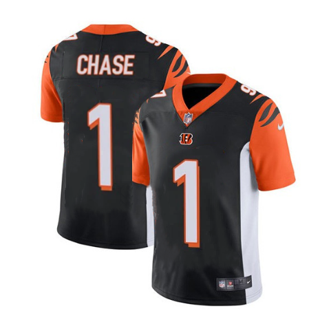 Men's Cincinnati Bengals #1 Ja'Marr Chase Black Vapor Untouchable Limited Stitched Jersey